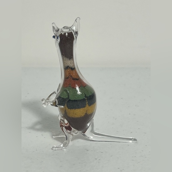 Small Blown Glass Sand Filled Kangaroo 3” - Picture 3 of 9
